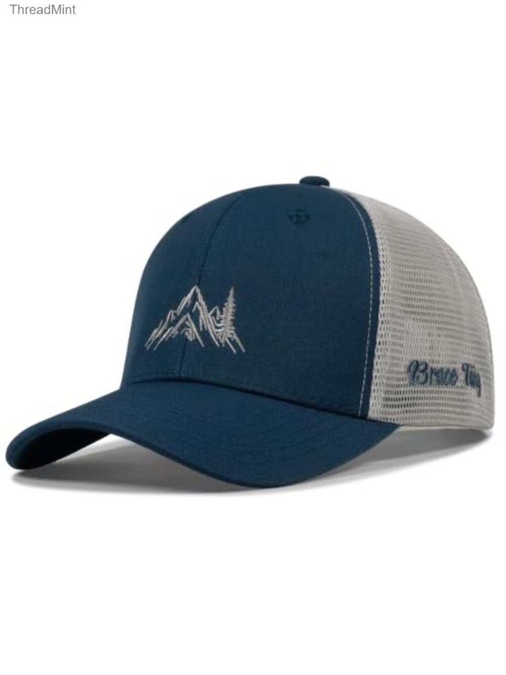 Mountain Tree Embroidered Trucker Hat Outdoor Baseball Cap